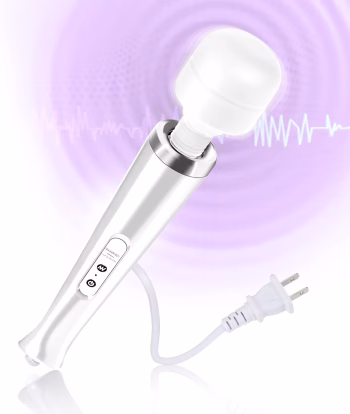 Wired Handheld Massager, Personal Foot Deep Tissue, Back Massager with 10 Speed Settings, Powerful Whole Body Massage Tool for Muscle, Back, Foot, Neck (White)