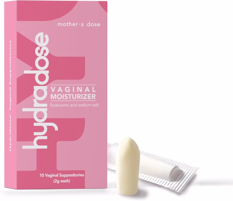 Mother’s Dose Hyaluronic Acid 5mg Suppository HydraDose- Hormone Free Moisturizer for Vaginal Dryness-USA Made, 1 Month Supply- 10 Inserts