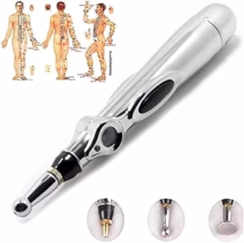 Zeerkeer Acupuncture Pen 3-in-1 Electronic Acupuncture Pen for Pain Relief, Powerful Meridian Energy Pulse Massage Pen, Includes Massaging Gel