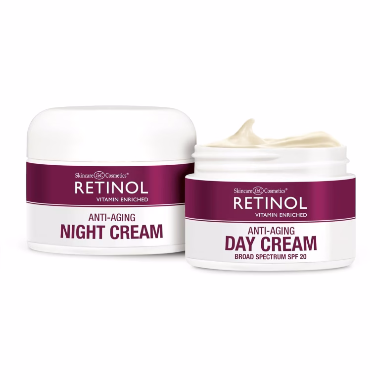 Retinol Anti-Aging, Vitamin Enriched Night Cream & Day Cream – Your 24 HOUR skincare duo that works day and night to give you younger-looking skin, 1 Ounce Each
