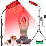 Red Light Therapy Lamp with Stand, RXCOFISLE Infrared Light Therapy Lamp for Body Pain Relief 660nm Red Light & 850nm Infrared Light Device (Single Panel)